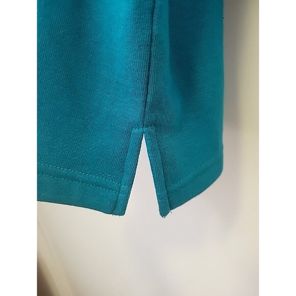 Bob Mackie Sweatshirt Top Crew Neck Embroidered Mermaid Parasol Teal 2X NWT - Picture 9 of 9